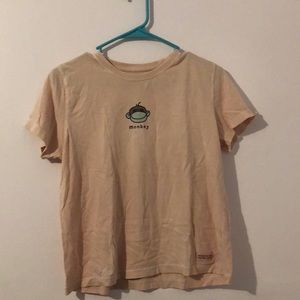 Girls Pink Life is Good Monkey Tee Shirt